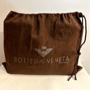 Vintage Bottega Veneta Dark Brown Flannel Dust Bag EUC M/L Sized 17.75”x 14”